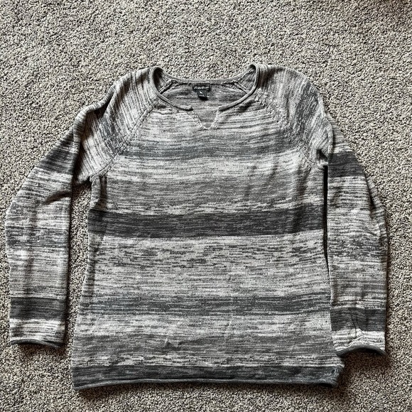 Eddie Bauer Sweater‎ Womens Large Heathered Gray Long Sleeve Cotton Knit - Picture 1 of 7